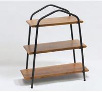 Vesta Homes 3-Tier Wooden Storage Rack for Kitchen, Bathroom Countertop Organizer Shelf with Mango Wood & Iron Office, Spices, Jars, Toiletries & Decor 51 x 18 x 44.5 cm Brown One Size