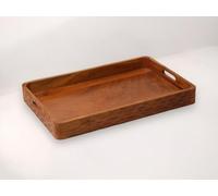 Vesta Homes Acacia Wood Serving Tray for Home/Kitchen/Restaurant/Office Organizer/Dining Table | Premium Serving Trays | 46 x 31 x 6 cm | Handcrafted in India