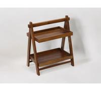 Vesta Homes Foldable Home and Kitchen Organizer Countertop Tiered Shelf Rack/Double Tray/Storage Shelves/Spice Shelf/Wooden Organizer for Office, Bedroom | 43 x 23 x 38 cms | Handcrafted in India