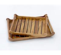 Vesta Homes Set of 2 Romper Teak Wood Rectangular Serving Tray For Home/Kitchen/Restaurant/Office Organizer/Dining TablePremium Wooden Trays 45.5 X 30.5 ; 38 x 25 cm Handcrafted In India