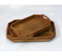Vesta Homes Set of 2 Zak Acacia Wood Rectangular Serving Tray for Home/Kitchen/Restaurant/Office Organizer/Dining Table|Premium Wooden Trays|48 X 33 ; 40 x 27 cm | Handcrafted in India