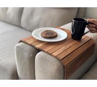 Vesta Homes Vesta Homes Sofa Armrest Tray|Handcrafted Acacia Wood|Tambour Tray|Flexible and Foldable|Suitable for Food/Drinks/Snacks/Cup Coaster|43 X 28 X 1.3 Cm|Handcrafted in India