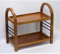 Vesta Homes Wooden Organizer Rack Stand for Kitchen, Bathroom, Countertop & Office Mango Wood & Iron Dual Shelves for Spices, Toiletries, Books & Decor 45.5 x 27 x 45 cm Brown One Size