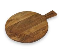 Vesta Homes Wooden Round Chopping Board/Cutting Board/Serving Board, Plate for Pizza, Vegetables, Fruits and Cheese | Natural Acacia Wood | 44 x 33 x 1.5 cm | Handcrafted in India