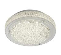 vesta led flush light in chrome with crystal centre decor