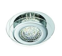 vesta led flush light in chrome with crystal centre decoration