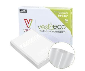 VestaEco Biodegradable Chamber Vacuum Sealer Bags - 50 count - OK Compost - Extends Freshness - Reduces Waste - FOR CHAMBER VACUUM SEALERS ONLY (25x33 cm)
