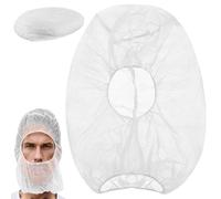 Vestamore 100 Pcs Disposable Hair and Beard Nets, Non-Woven Bouffant Caps, Sanitary Hairnet Combo Pack, Breathable for Food Service Or Labs, White