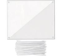 Vestamore 12 Pcs Clear Plastic Cage Guard Panels, 10 x 8.2 in Pet Habitat Siding, Anti-Splash Fence Dividers with 100 Zip Ties for Rabbit Cages, Guinea Pig Enclosures, Small Animal Protection