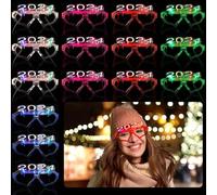 Vestamore 15 Pcs Led Glasses For 2024 New Year Celebration, Colorful Heart-Shaped Frames, Flashing Party Eyeglasses, Glow-In-The-Dark Party Favors