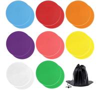 Vestamore 16 Rubber Spot Markers, 10 Cm Non-Slip Circles For Cake Walk & Gym Activities, Indoor/Outdoor Use, Comes With Convenient Drawstring Bag