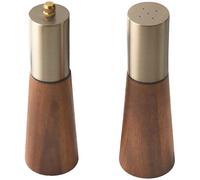 Vestamore 2 Pcs Acacia Wood Salt and Pepper Grinder Set, Adjustable Ceramic Core, Stainless Steel Head, Manual Grinder for Home and Camping