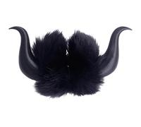 Vestamore 2 Pcs Halloween Hair Clips Devil Horns, 3D Printed Gothic Cosplay Accessory, Faux Rex Rabbit Hair