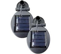 Vestamore 2 Pcs Solar Panel Battery Box, 2 x 2 in Oval Polycrystalline Silicon, 2-Gear Small Solar Light Replacement Parts, Outdoor Waterproof Lights Replacement, Garden Decor
