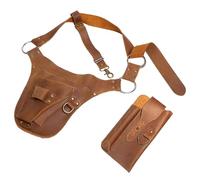 Vestamore 2 Pcs Tool Belt Set in Pu Leather, Adjustable Up to 46.5 in / 118.1 Cm, Versatile Gardener Belt with Storage Pouches