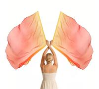 Vestamore 2 Pcs Worship Flags With Non-Slip Metal Rods, 55 In Angel Wing Mesh Liturgical Dance Flags, Gradient Color, For Church Stage, Outdoor Performance