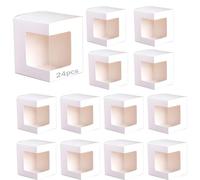 Vestamore 24-Piece Mug Gift Boxes With Window And Flap Top, Strong Paper Packaging For Coffee Mugs