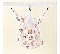 Vestamore 3 Pcs Small Pet Hammock, Multilayer Warm Flannel, Sturdy Hanging Hideout with Paw Printing Heart Pattern, for Hamster, Squirrel, Sugar Glider, 7.9 x 7.9 x 1.6 in
