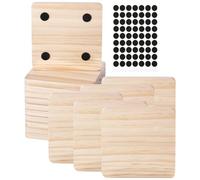 Vestamore 30 Pcs Light Brown Cup Mat, DIY Wood Blanks Wooden Coasters, Square Unfinished Craft Wood for Painting, Home, Office, Kitchen