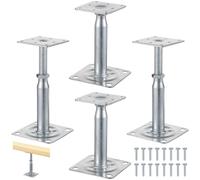 Vestamore 4 PCS Mini Screw Jack, 5 to 7 in Adjustable Floor Jack for Deck, Joist, House Support, Galvanized Iron Level Support with Strong Base and Stable Plate, Floor Support