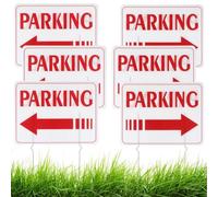 Vestamore 6 Outdoor Event Parking Signs, 15.7 X 11.8 Corrugated Plastic, Weatherproof Double-Sided Printed Yard Parking Sign With Arrow, Parking Signs With Metal Stakes