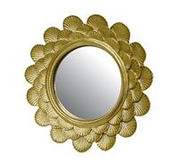 Vestamore 7.1 in Gold Tabletop Vintage Vanity Mirror, Sunflower Resin Antique Decorative Makeup Mirror, Elegant Carvings for Bedroom, Entryway, Living Room