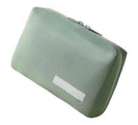 Vestamore 7.9 X 3.5 X 5.1 in Green Makeup Organizer for Travel, Portable Makeup Pouch with Double Zipper, Washable Polyester Case