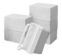Vestamore 7-Piece Pumice Stone Set For Pool Cleaning, 6 Replacement Stones & Handle, Ideal For Bathroom Tile Grout And Pool Stains