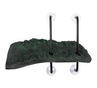 Vestamore Adjustable Floating Turtle Pier, 11 X 4.7 In Large Reptile Ramp For Aquatic Tank, Turtles Basking Platform With Strong Suction Cups, Resin Rock, Non-Slip For Frog, Newt