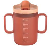Vestamore Adult Sippy Cup, 10 Oz, Coral Color, Double Handle, Easy Open Lid, Silicone