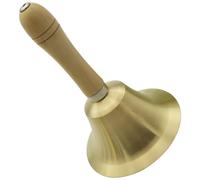 Vestamore Brass Hand Bell with Wooden Handle, 4.3 in Restaurant Service Bell, 70 Db Call Bell for Early Education, Classrooms, Hotels, Restaurants, and Elder Assistance