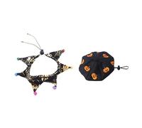 Vestamore Cat & Dog Halloween Witch Outfit, 2-Piece Set Featuring Pumpkin Hat and Collar for Parties