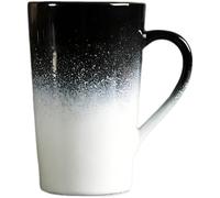 Vestamore Ceramic Coffee Mug, 13.5 fl oz / 400 ml, Black and White Gradient, Japanese Style Large Capacity with Handle, Unique Kiln Glaze, for Office, Home, 3.1 x 4.5 x 5.2 in / 8 x 1.5 x 13.2 cm