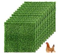 Vestamore Chicken Coop Grass Rugs, 12 Packs Artificial Turf Mats, Washable Fake Grass Nesting Pads for Bedding, Indoor Outdoor Floor Decor, 12 X 12'' Nesting Box Pads