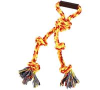 Vestamore Dog Tug of War Toy for Medium and Large Breeds, 24.4 in Cotton Chewing Rope, Interactive Play for Oral Care and Teeth Cleaning, Sturdy Braided Material for Tugging and Tossing, Orange