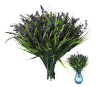 Vestamore Faux Lavender Flowers, 24 Pieces Artificial Plants For Weddings, Gardens, Home, And Office, Uv Resistant, Long-Lasting Decor