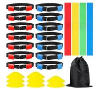Vestamore Flag Football Gear for 14 Player Matchup, Football Flags, Belts Set, Comprising 14 Belts, 56 Football Flags, 8 Cones, Complete Flag Football Set