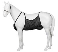 Vestamore Fly Sheet Belly Guard for Horses, 16.5 in / 42 Cm Breathable Polyester Mesh Abdomen Protector with Straps, Protects from Insect Bites and Scratches, Black Equestrian Accessory