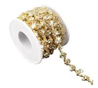 Vestamore Gold Base Rhinestone Chain 6 Yards, Wave Design With Clear Crystal Rhinestones, Ideal For, Jewelry Making And Dress Decoration