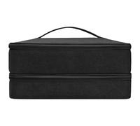 Vestamore Hair Dryer Organizer Travel Case, Dual Layer Storage Bag for Hair Dryer and Accessories, Black, Water-Resistant, Premium Nylon with Adjustable Spaces