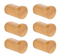 Vestamore High Weight Capacity, Solid Sturdy Wood Coat Hooks, Wood Wall Hooks, 6 Pcs Set, Natural Grain Walnut, Ideal for Bags and Hats