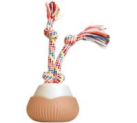 Vestamore Interactive Cat Toy, Orange Automatic Moving Cat Toy with Textile Rope Tail, USB Rechargeable Smart Motion Rolling Ball for Indoor Cats, Teaser Toy for Playtime, 2.7 in Diameter