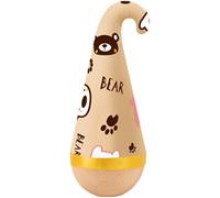 Vestamore Interactive Cat Toy, Wooden Wobble Cat Plaything with Self-Righting Design, Natural Beechwood, Cartoon Bear Theme, Pet Enrichment Game for Energy Burning and Boredom Relief