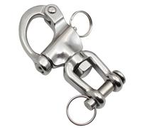 Vestamore Marine Grade Jaw Swivel Snap Shackle, 1433 Lbs Load Capacity, 316 Stainless Steel, Fork And Spring Design, For Sailing And Diving