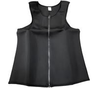 Vestamore Men'S Workout Sauna Vest, Neoprene Tummy Control Shapewear, Sleeveless Top With Zipper, Black, L (Waist 37.4-39.4 In)