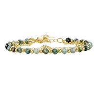 Vestamore Natural Stone Bead Bracelet, Double-Layered with Faceted African Pine, Adjustable 6.5-8.5 in / 16.5-21.5 cm, Meditation Spiritual Energy Jewelry Gift for Women