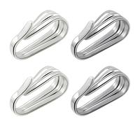 Vestamore Pendant Clasp For Necklace 4 Pcs, S925 Silver, Silver And Platinum Stripe, Quick Install, Chains And Cords Compatible