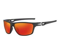 Vestamore Polarized Sports Sunglasses for Men, Wrap Around Style with Tri-Acetate Cellulose Lens, Solar Protection, Black Frame Red Lens, Ideal for Driving Running Fishing, 5.59 in Total Width