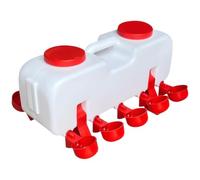 Vestamore Poultry Waterer With Automatic Dispensing, 20 Lbs Capacity, 10 Drinking Bowls For Chickens, Ducks, Geese, Measures 18.1 X 13 X 9.4 In