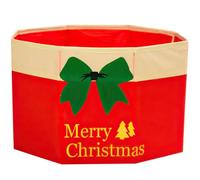 Vestamore Red Holiday Tree Base Cover, 17X11 Inch Christmas Tree Collar With Bow, Non-Woven Decorative Box For Tree Stand Concealment And Storage